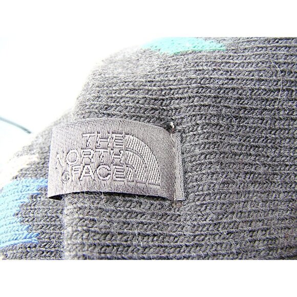 The North Face Unisex Adults Gray And Pastel Geo Print Ski Tuke V Beanie Hat OS - Picture 7 of 11